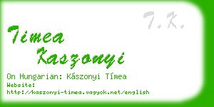 timea kaszonyi business card